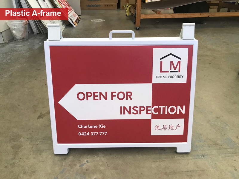 Open inspection sign - Plastic A-frame